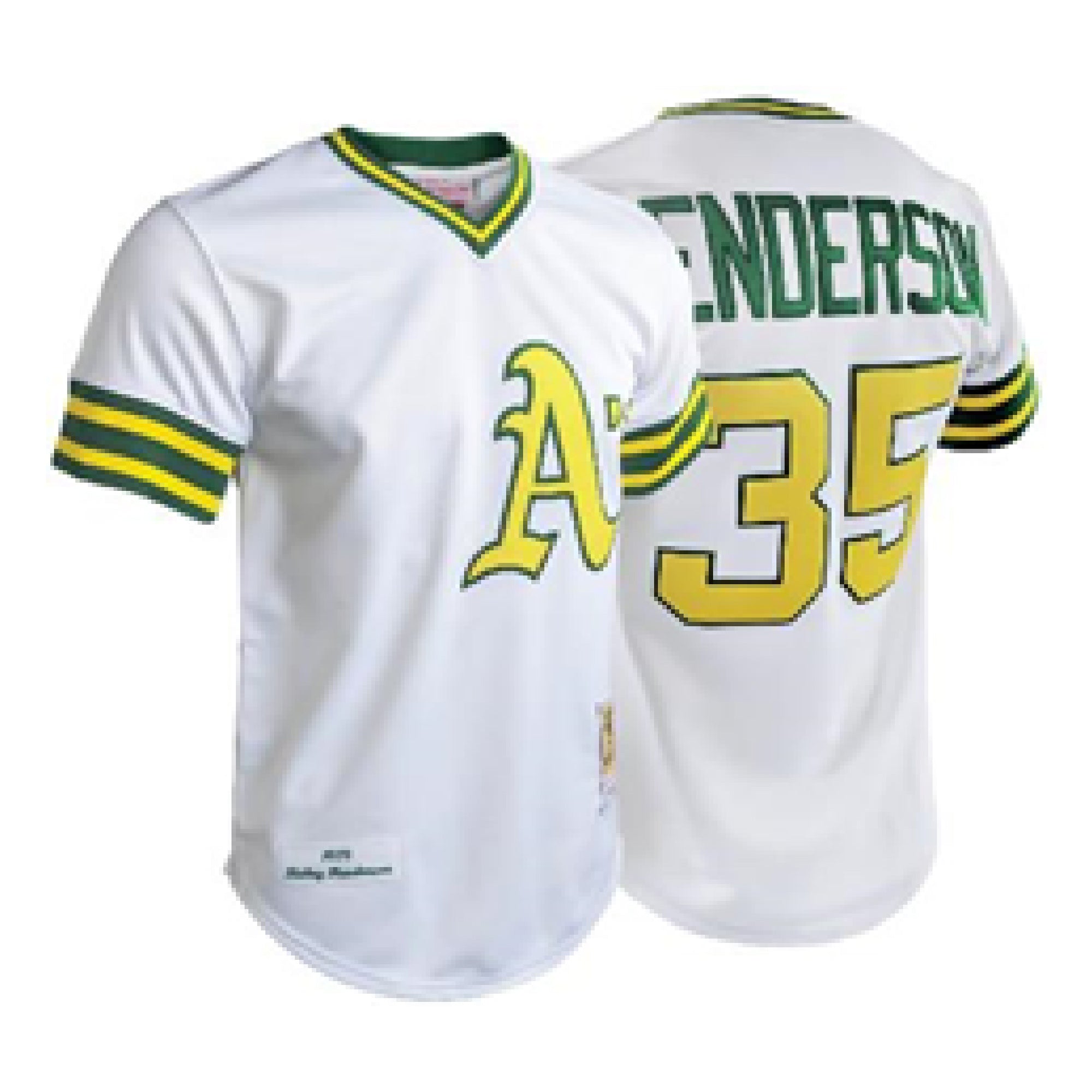 Rickey Henderson Oakland Athletics Autographed White Mitchell and