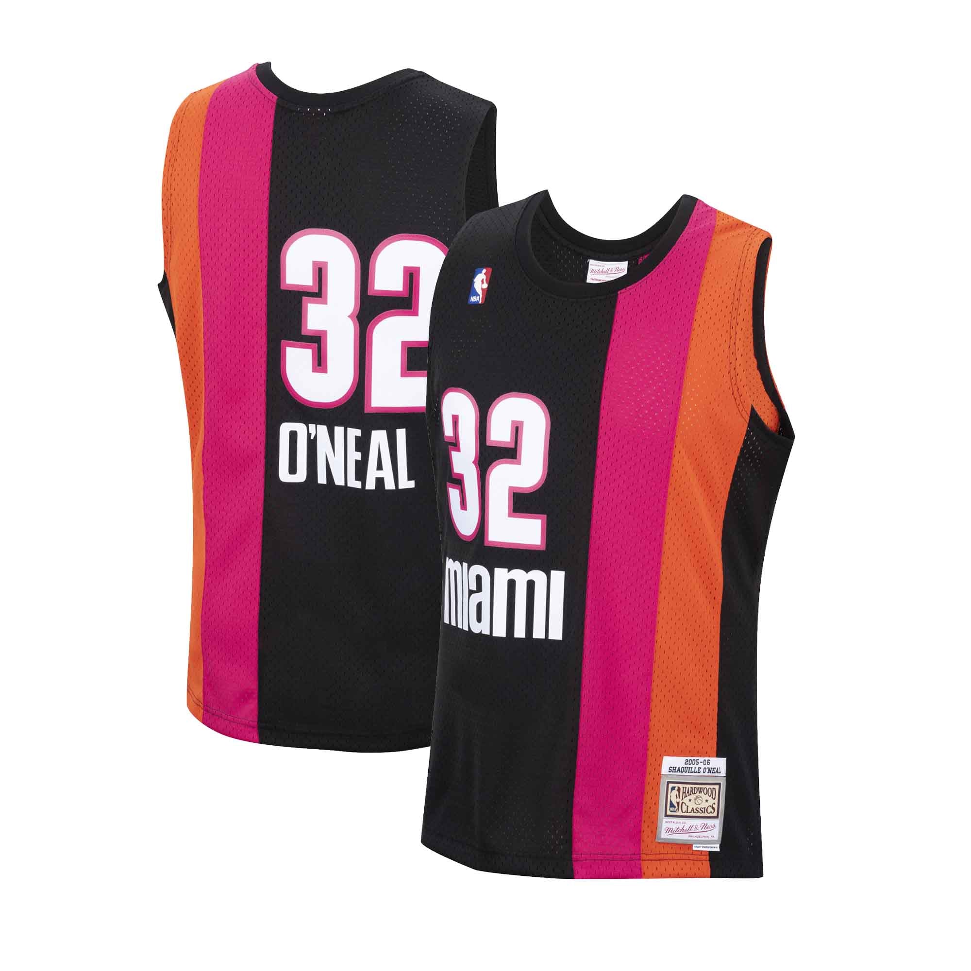  Shaquille O'Neal Miami Heat Swingman Throwback 2005-2006  Replica Jersey (Small) Black : Sports & Outdoors