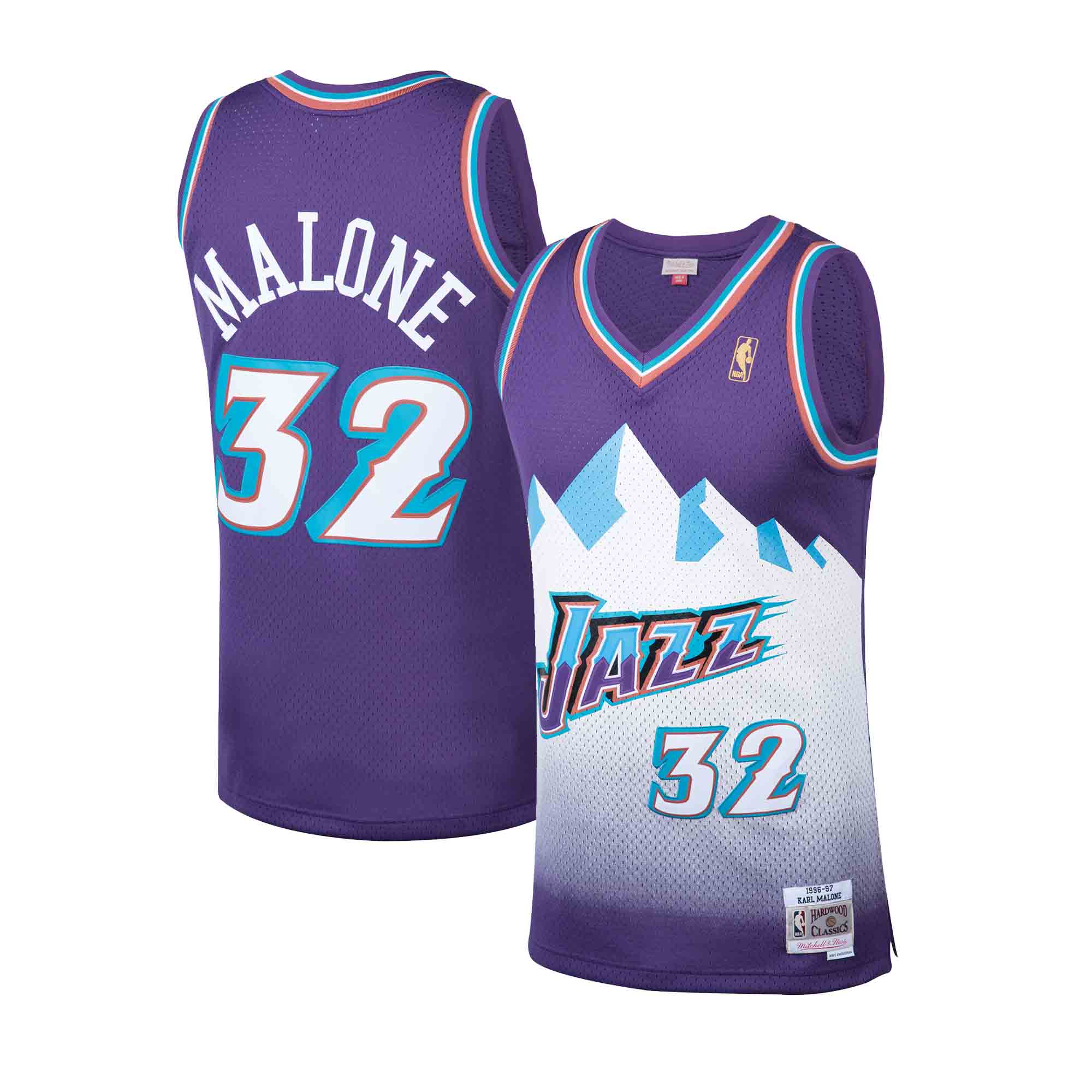 1998-02 Utah Jazz Malone #32 Champion Alternate Jersey (Excellent) M