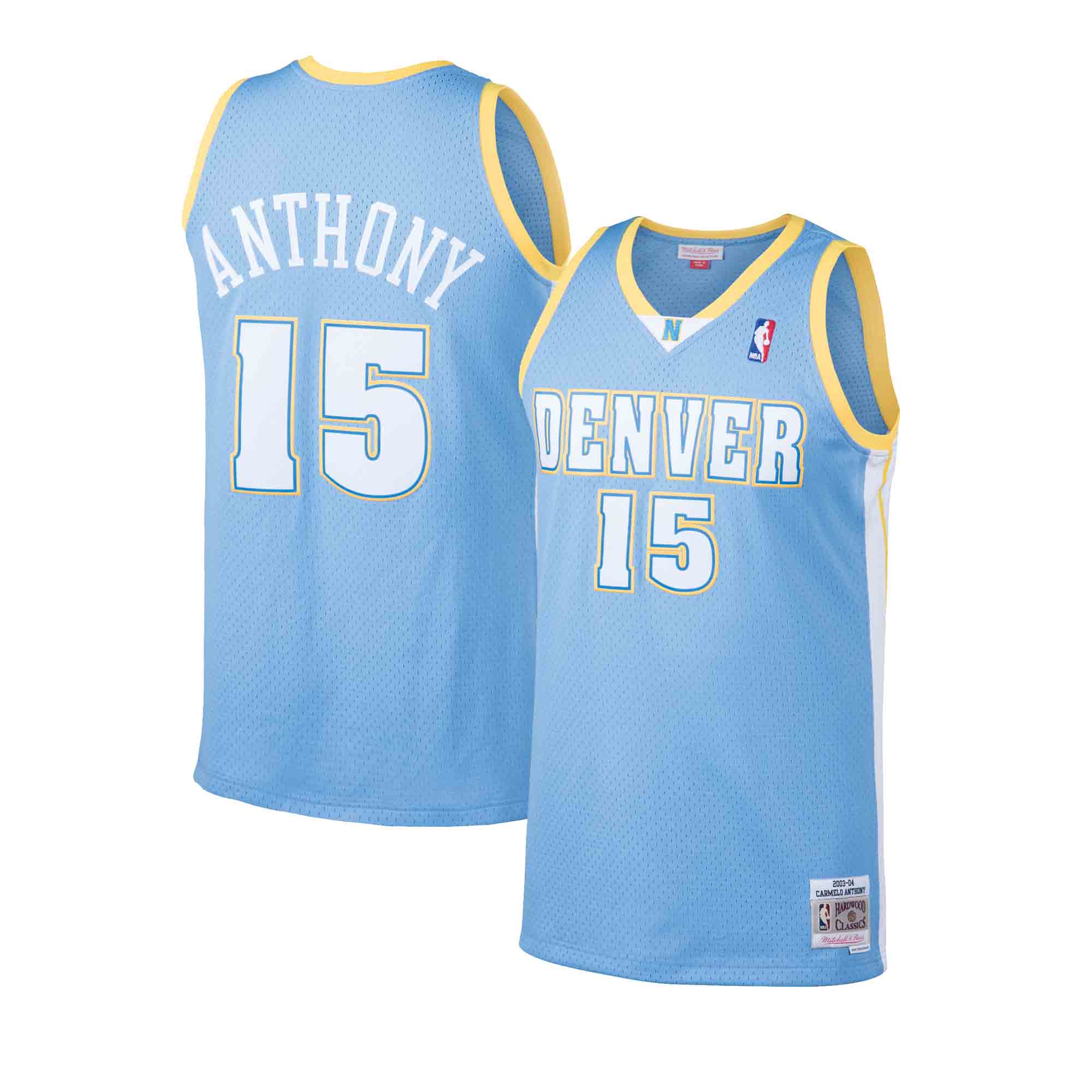 Carmelo Anthony Denver Nuggets Mitchell & Ness Hardwood Classics 2003-04  Road Authentic Jersey - Light Blue