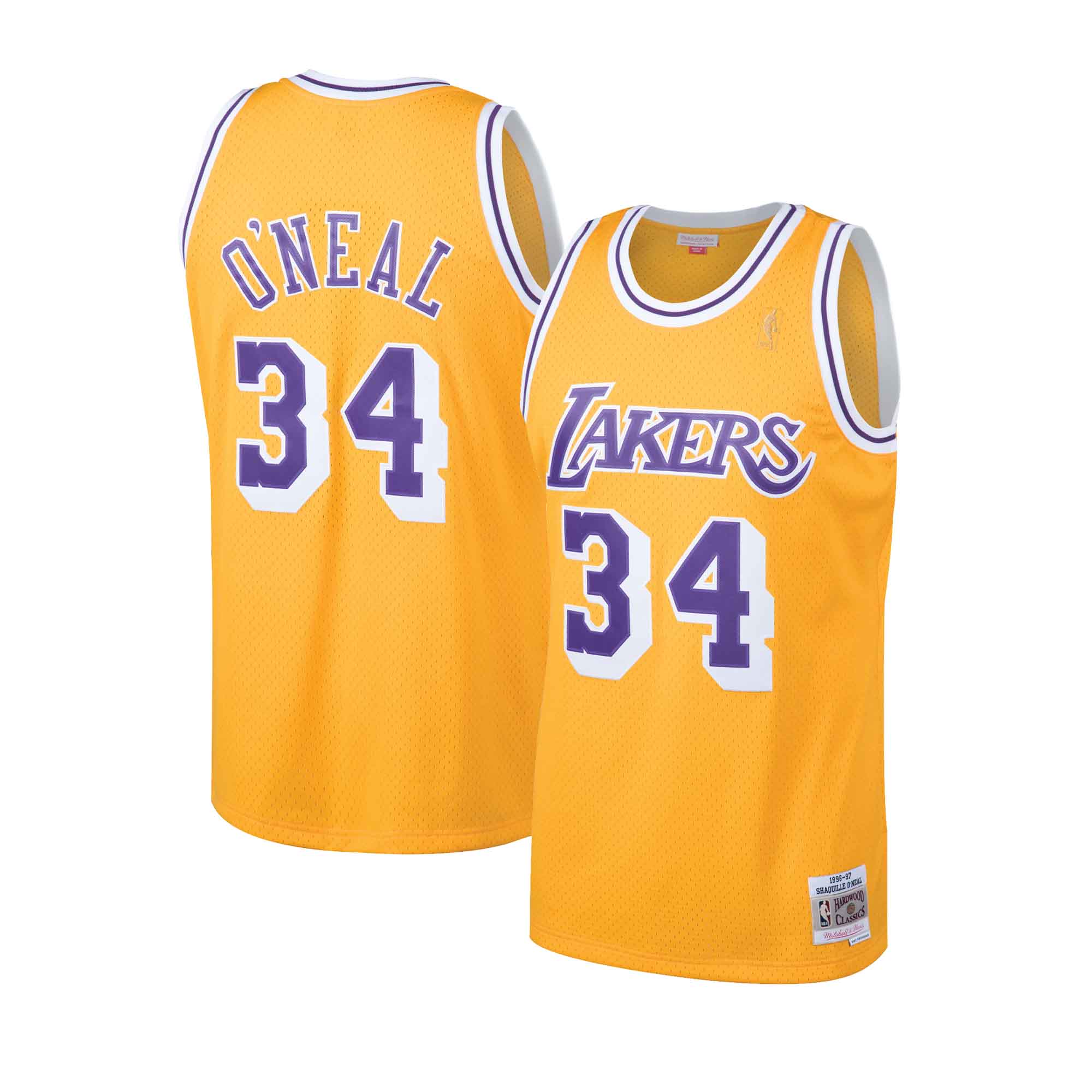 Shaquille O'Neal Los Angeles Lakers Men's 1999-00 Home Swingman Jersey  (4X-Large) Yellow