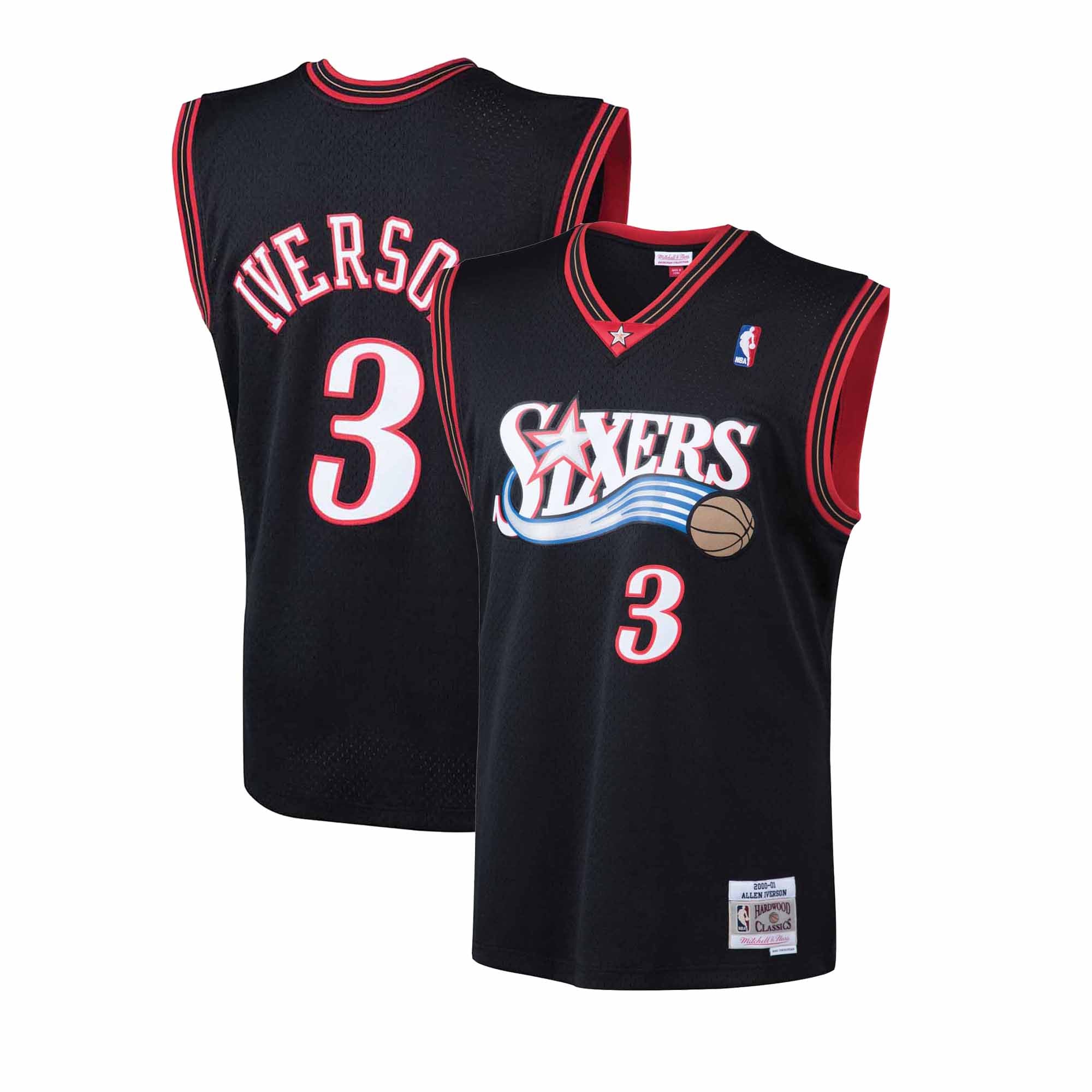 Allen Iverson Philadelphia 76ers 2000-2001 Chinese New Year Authentic Jersey  - Rare Basketball Jerseys