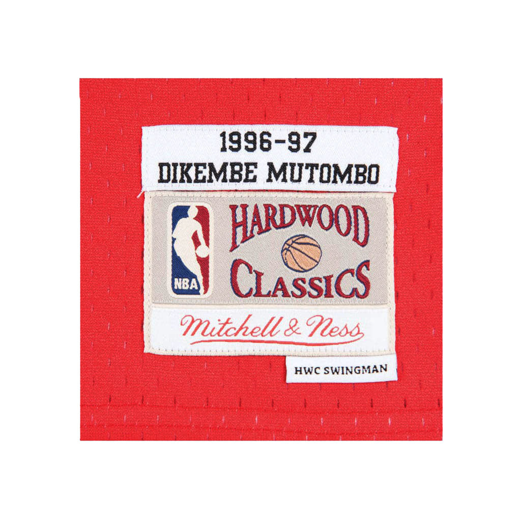 Dikembe Mutombo Atlanta Hawks Mitchell & Ness White Hardwood Classics  1996-97 Swingman Jersey