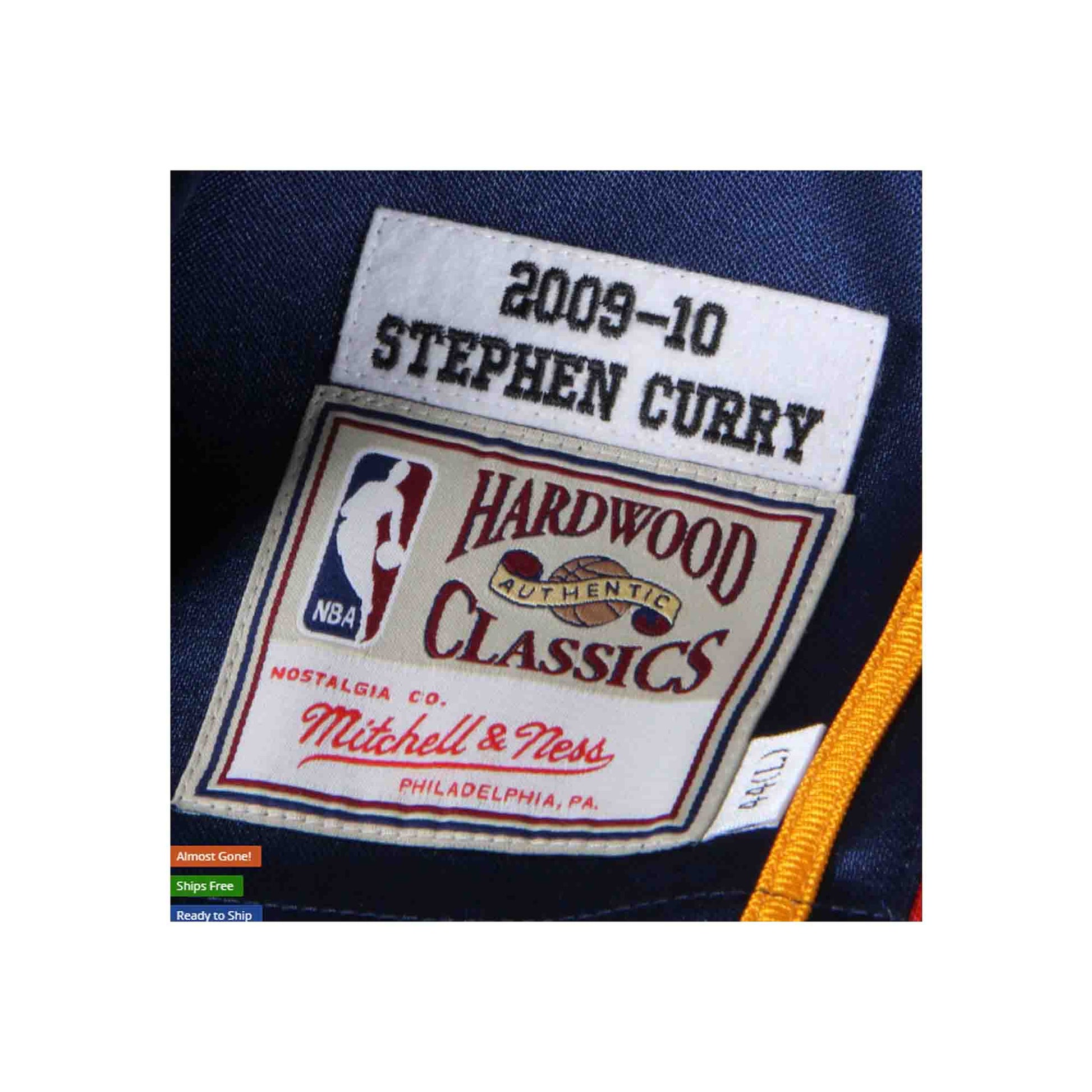 Men's Mitchell & Ness Stephen Curry Orange Golden State Warriors 2009/10 Hardwood Classics Swingman Jersey