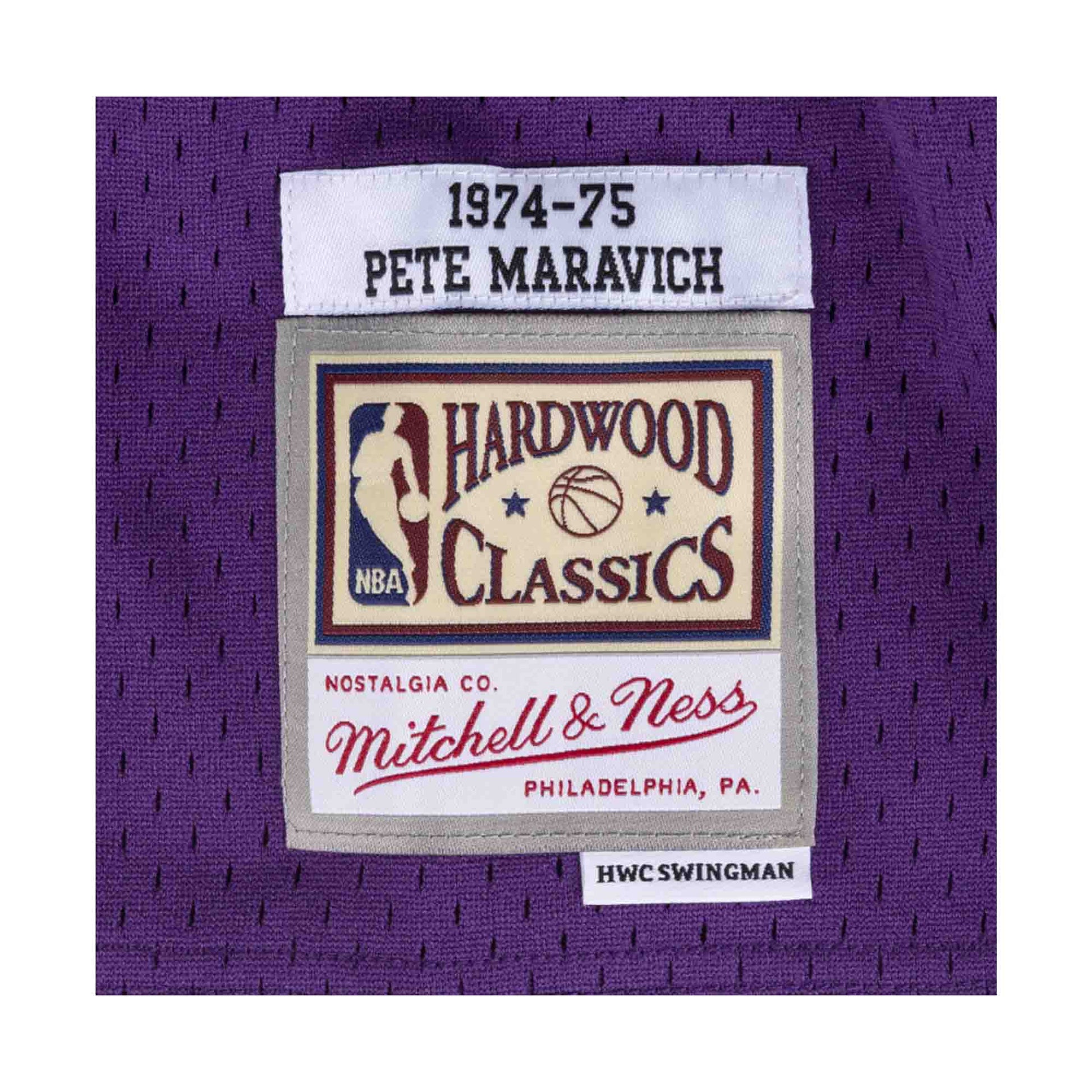 Men's New Orleans Jazz Pete Maravich Mitchell & Ness Purple Hardwood  Classics Swingman Jersey