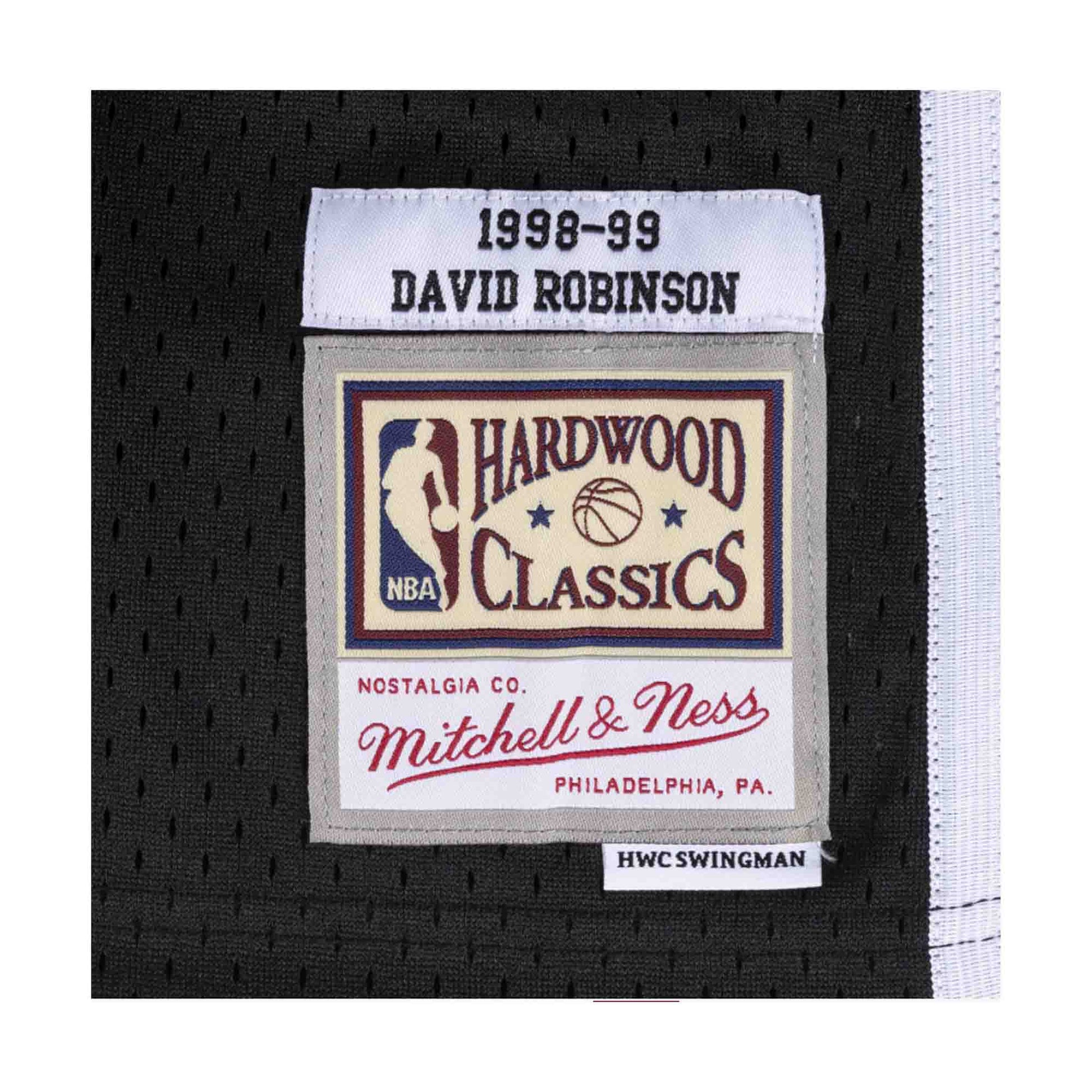 Men's Mitchell & Ness David Robinson Black San Antonio Spurs 1998/99  Hardwood Classics Marble Swingman Jersey