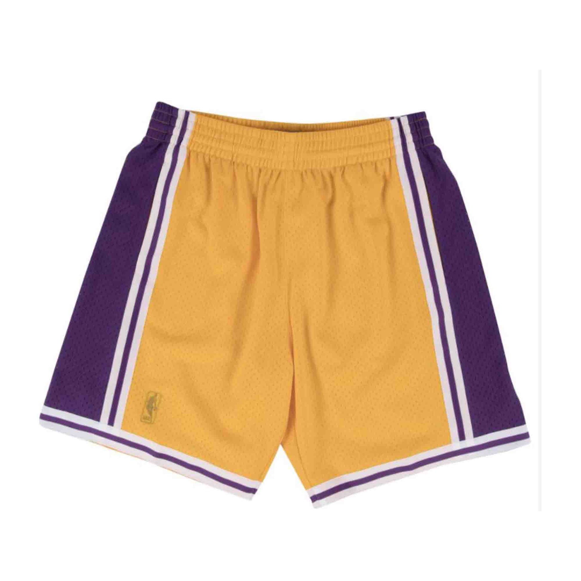 Los Angeles Lakers 1996-97 Hardwood Classics Throwback Reload Swingman NBA  Shorts