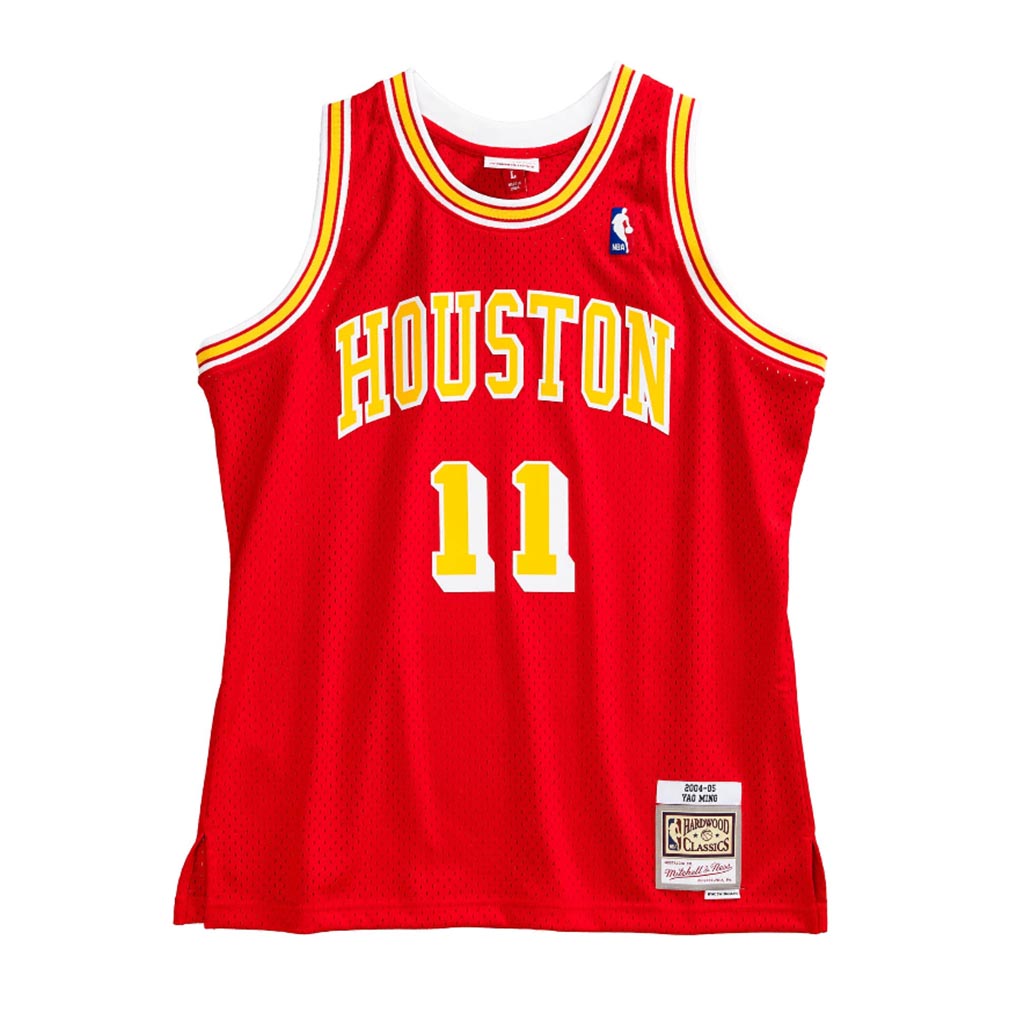 11 YAO MING Houston Rockets NBA Center Red Adidas Throwback Jersey