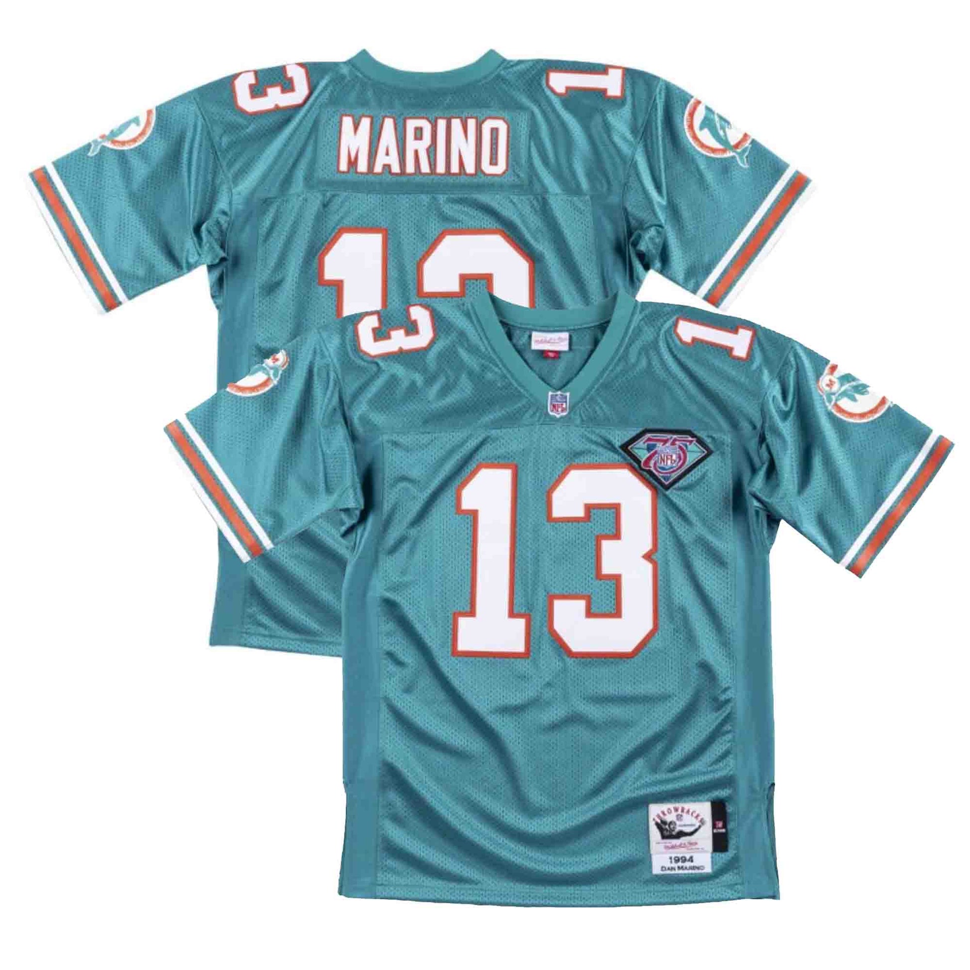Nike Mens Green Miami Dolphins Dan Marino 13 Football NFL Jersey Size Large