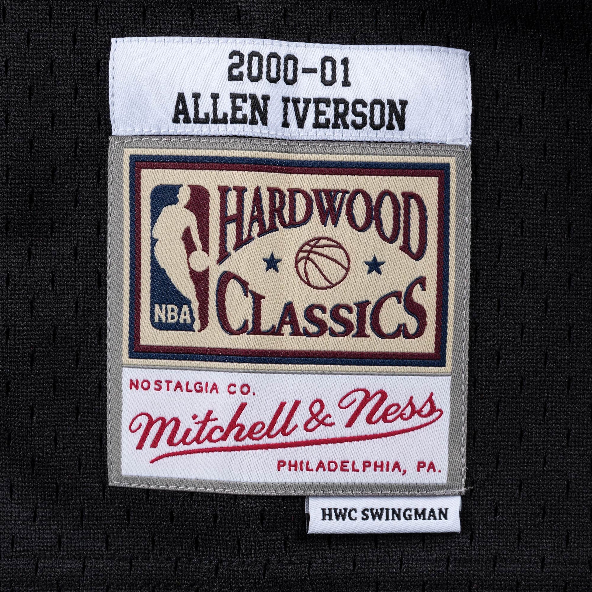 Philadelphia 76ers Allen Iverson Mitchell Ness Authentic HWC Black Jersey  Medium